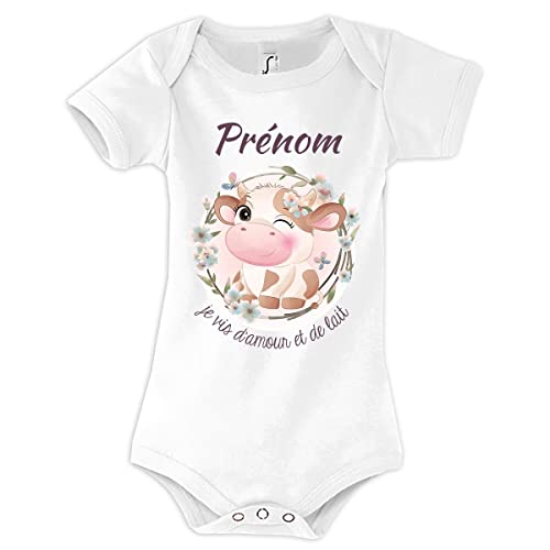 Body Bébé Prénom Personnalisable - 100% Coton Premium