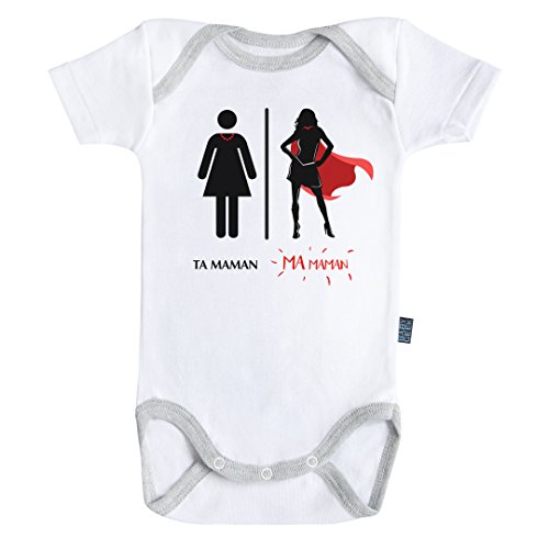 Body Bébé Ma Super Maman - Collection Super Famille - Blanc