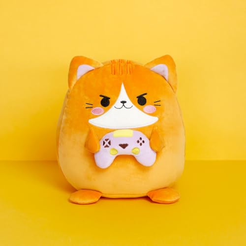 Peluche Chat Gamer Orange Kawaii - Doudou Geek Joueur